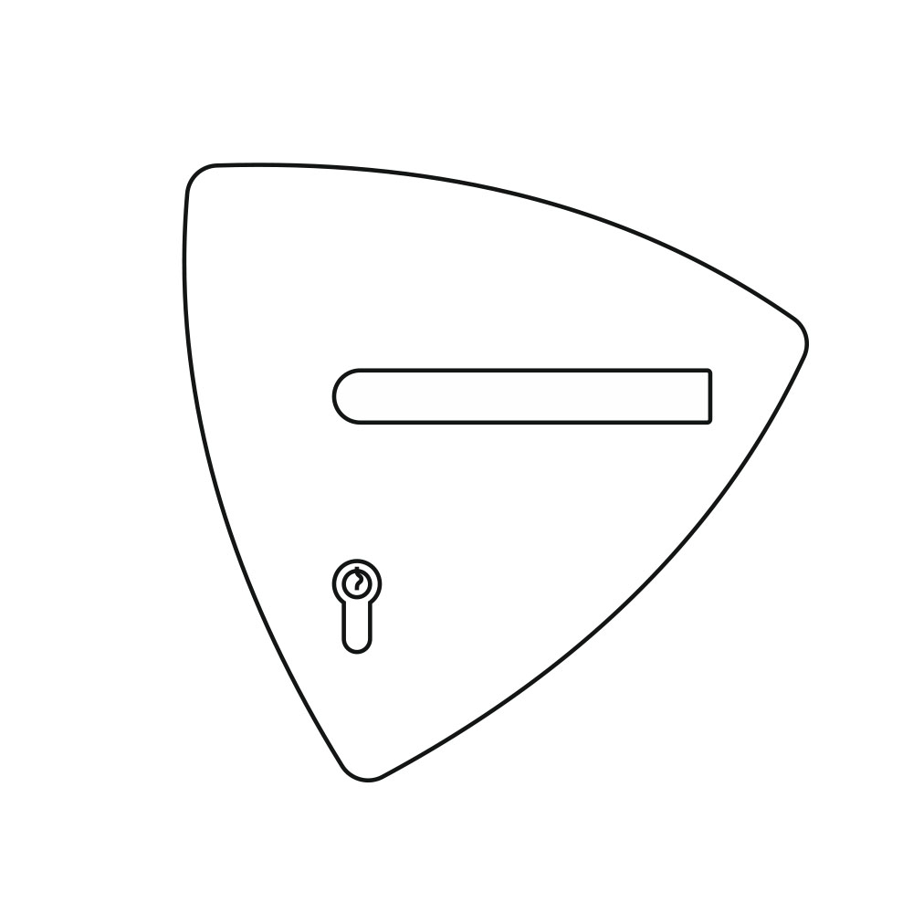 OGRO ZL Laser, Amorphe Form Türschild Illustration OGRO ZL Laser, Amorphe Form Türschild Illustration