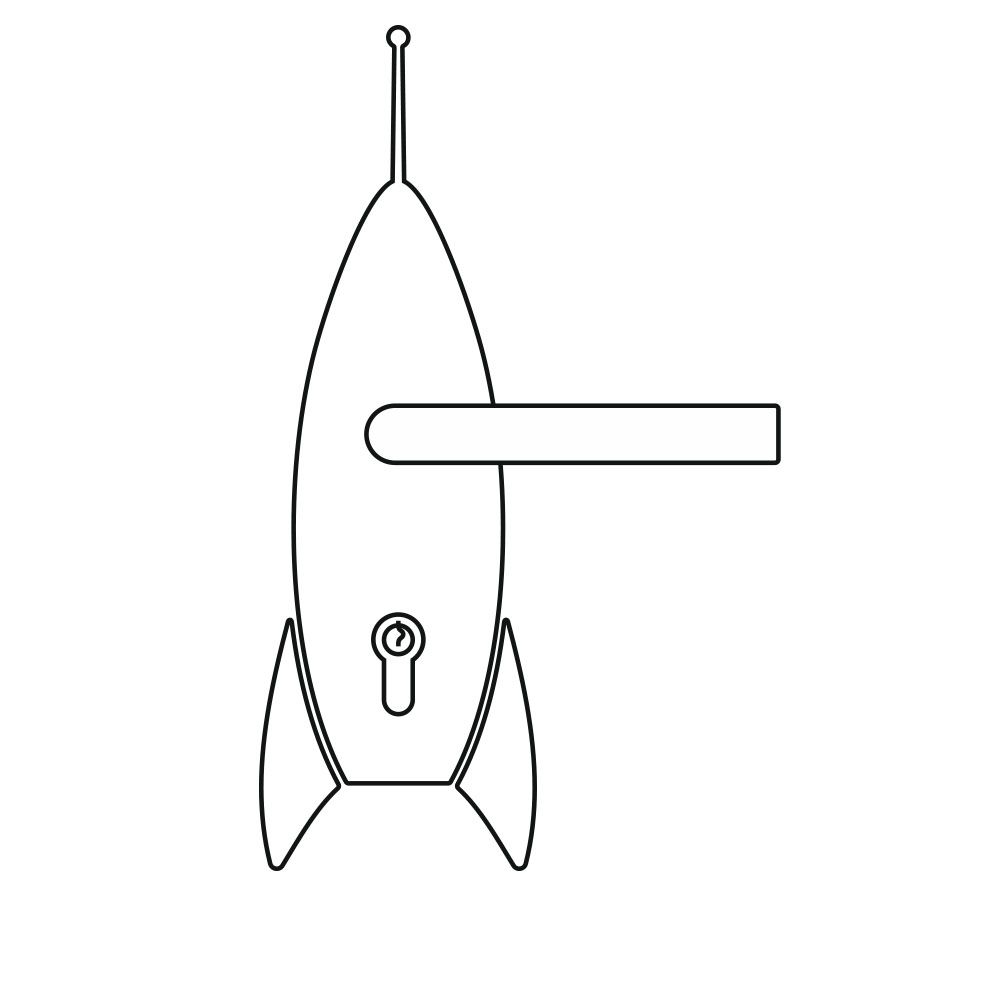 OGRO ZL Laser, Rakete Türschild Illustration